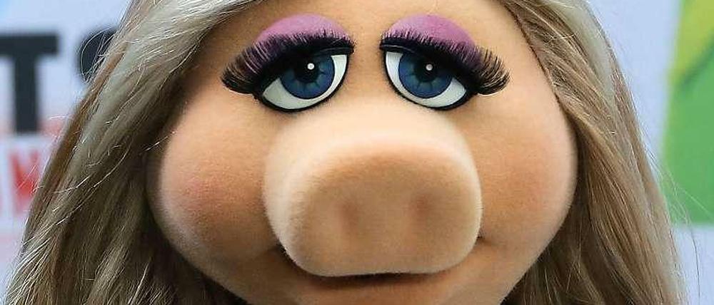 Miss Piggy aus der "Muppets-Show" beim Fototermin zum Film "Muppets Most Wanted" im Sony Center in Berlin.