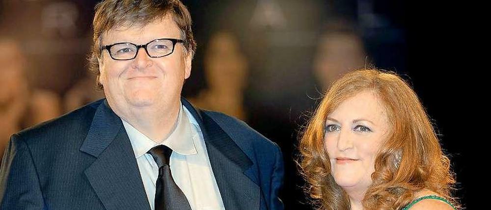 Michael Moore und seine Ehefrau Kathleen Glynn 2009 bei den Filmfestspielen in Venedig. Damals wurde dort "Kapitalismus: Eine Liebesgeschichte" uraufgeführt.
