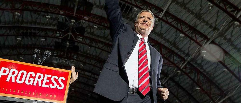 Bill de Blasio ha klar gewonnen: Der Linke ist New Yorks neuer Bürgermeister.