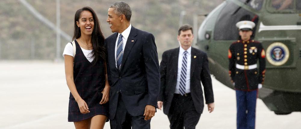 US-Präsident Barack Obama mit seiner Tochter Malia. 