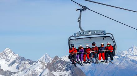 Skifahrer in Zermatt. 