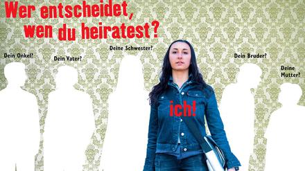 Wer entscheidet. Eine Plakatkampagne der Menschenrechtsorganisation Terre des Femme.