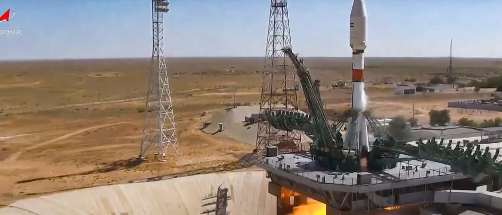 Eine russische Sojus-Rakete beim Start. 