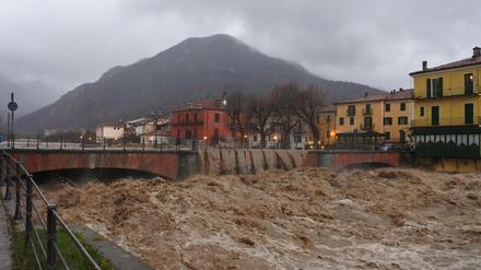 Starke Fluten nach Regenfällen in Italien. 