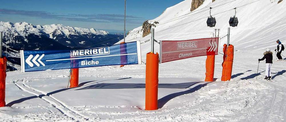 Das Skigebiet Meribel in den französischen Alpen.