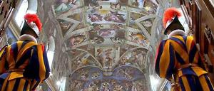 Ein Blick in die Sixtinische Kapelle im Vatikan. 
