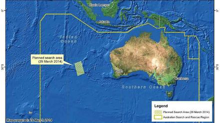 Das neue Suchgebiet für MH370 liegt rund 1850 Kilometer westlich der australischen Stadt Perth.