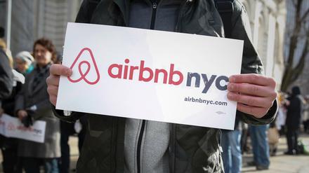 Airbnb-Unterstützer in New York.