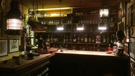 Blick in die Bar im Haus von Helmut Schmidt. Er nannte sie Kneipe.