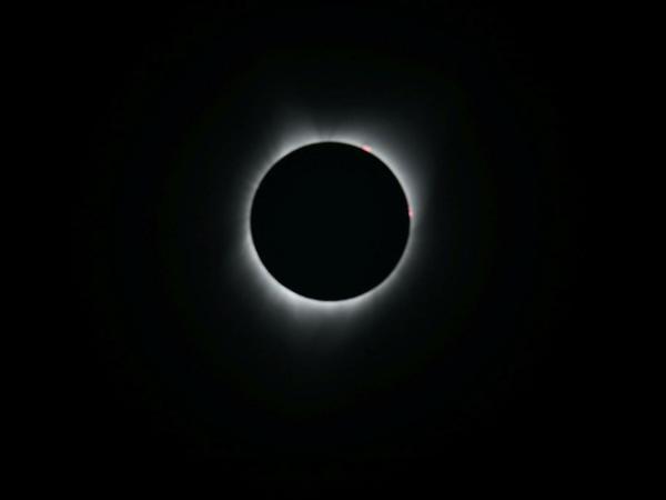 Die Sonnenfinsternis in Depoe Bay, Oregon, am Montag, 21. 8. 2017.