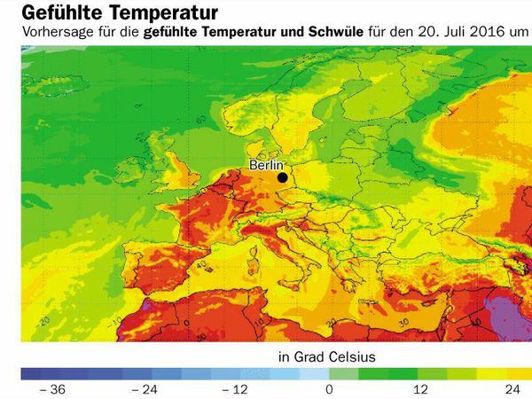 "Gefühlte Temperatur" des Deutschen Wetterdienstes.