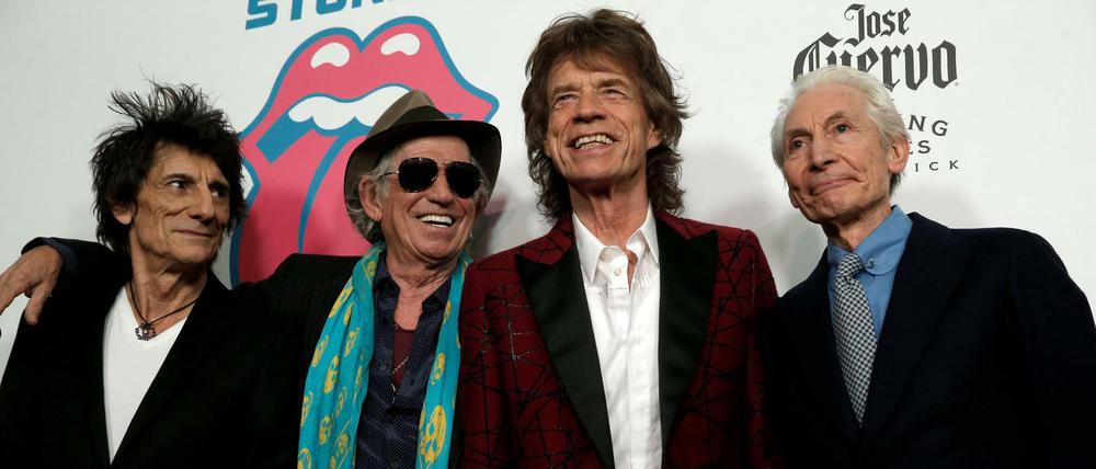 The Rolling Stones mit Ronnie Wood, Keith Richards, Mick Jagger and Charlie Watts. 