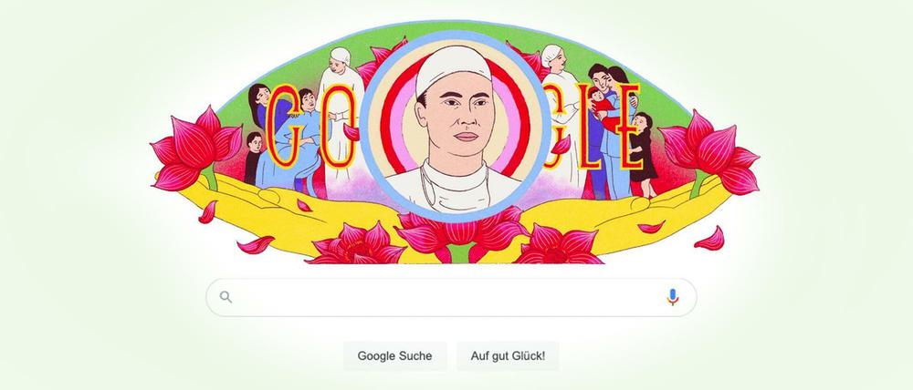 Screenshot des aktuellen Google Doodles mit Tôn Thất Tùng.