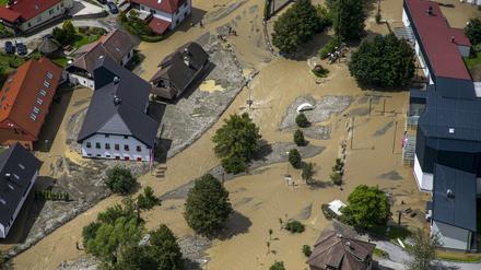  Überschwemmungsgebiet in Slowenien. 