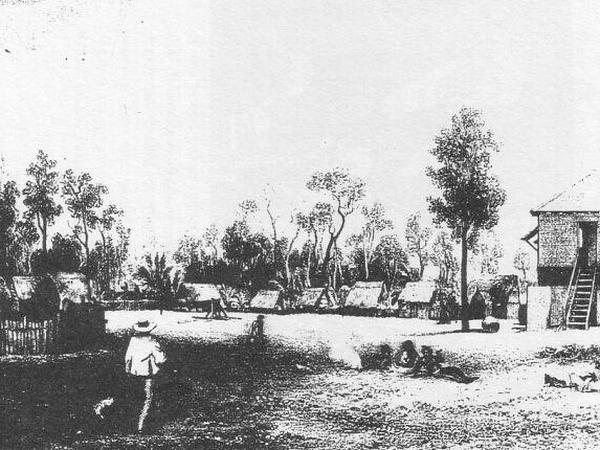 Der Victoria Square in Port Essington an der Nordküste Australien. So sah der Ort zu Zeiten Ludwig Leichhardts aus.