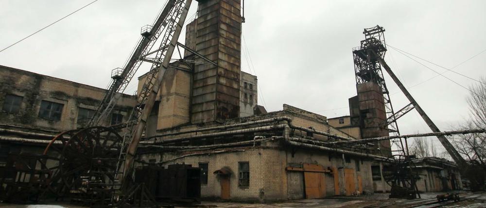 Die Kohlegrube Kalinina im ukrainischen in Donezk (Ukraine). In einer anderen Kohlegrube in Lemberg kam es am Donnerstag zu einem tragischen Unglück. 