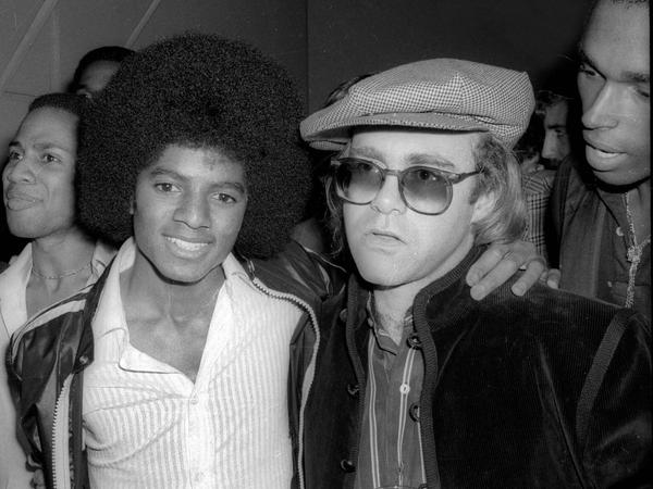 Michael Jackson und Elton John im Jahr 1978 im Studio 54 in New York.