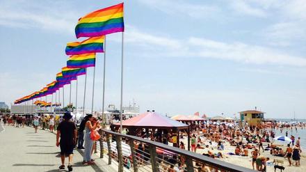 Der Strand von Tel Aviv zeigt sich von seiner queerfreundlichen Seite.
