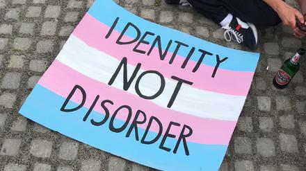 Protest gegen das Transsexuellengesetz in diesem Jahr in Berlin.
