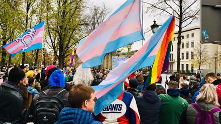 Eine Demo für trans Rechte in Berlin (Archivbild).