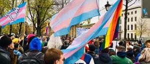 Eine Demo für trans Rechte in Berlin (Archivbild).