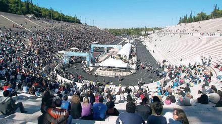 Ein tolles Finish hat jeder Läufer in Athen, wenn er das Panathenäische Stadion erreicht.