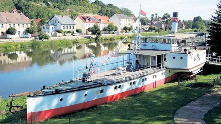Trockengelegt. Der Seitenraddampfer „Riesa“, Baujahr 1897, ist im Binnenschifffahrtsmuseum am Oder-Havel-Kanal im Barnimer Land zu bestaunen.