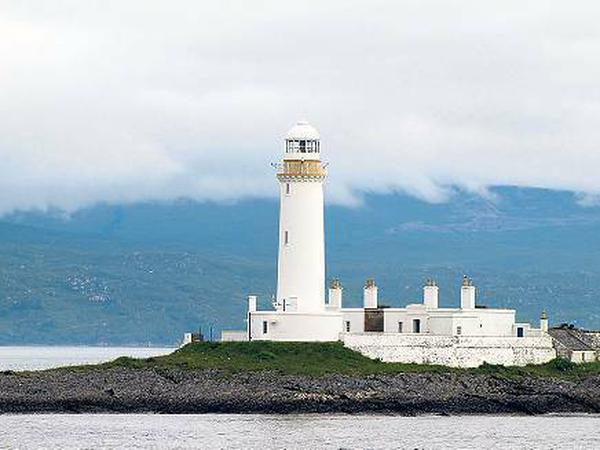Lismore Lighthouse. Der Leuchtturm auf der unbewohnten Insel Eilean Musdile