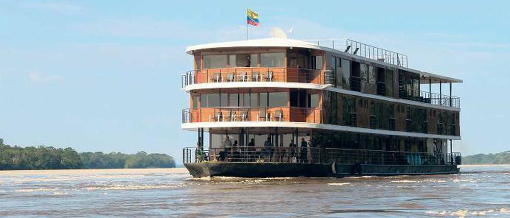 Kabinen mit bester Aussicht bietet die „Anakonda“, die in Ecuador auf dem Río Napo als Kreuzfahrtschiff unterwegs ist. 