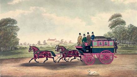 Gentlemen bevorzugten es nobel. Das Bild von Charles C. Hunt, gemalt 1830, zeigt englische Reisende auf dem Weg zwischen Norwich und Cromer. 