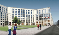 Am Leipziger Platz wird ab jetzt gebaut und so soll das Ergebnis einmal aussehen: Für 450 Millionen Euro entsteht auf der Brache ein Einkaufszentrum und ein Hotel. Der mit Sandstein verkleidete Komplex soll eine Größe von 150.000 Quadratmetern haben.
