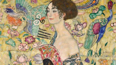 Gustav Klimt: „Dame mit Fächer“, das letzte Bild des Malers von 1918.