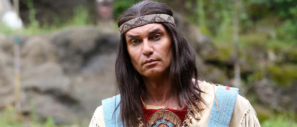 Schauspieler Jean-Marc Birkholz (Winnetou) bei einer Probe zum Stück «Der Ölprinz» auf der Freilichtbühne des Elspe Festivals. 