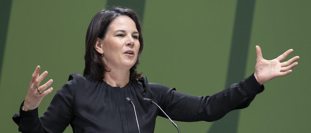 Die Bundesvorsitzende Annalena Baerbock spricht auf dem Länderrat der Grünen.