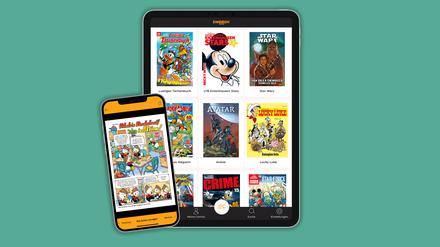 Auswahl aus dem Angebot des neuen Comic-Streamingdienstes „Swoosh