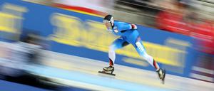 Claudia Pechstein beim ISU World Cup Speedskating Erfurt 2018.