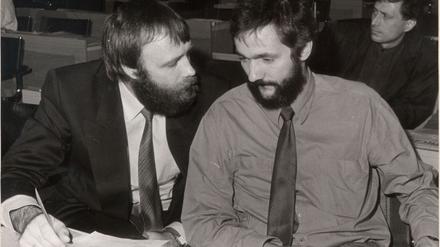 Günter Nooke (l.) und Matthias Platzeck waren gegen die Fusion von Bündnis 90/Die Grünen.