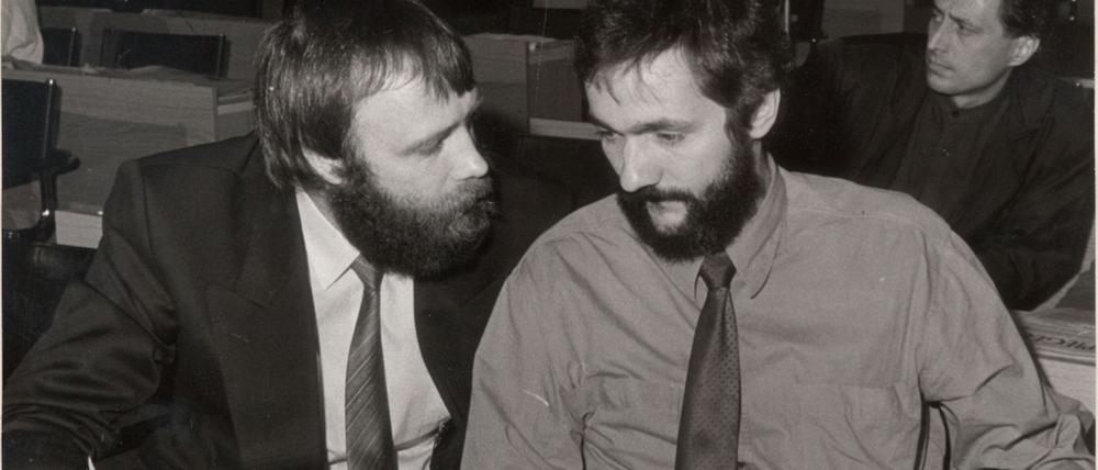 Günter Nooke (l.) und Matthias Platzeck waren gegen die Fusion von Bündnis 90/Die Grünen.