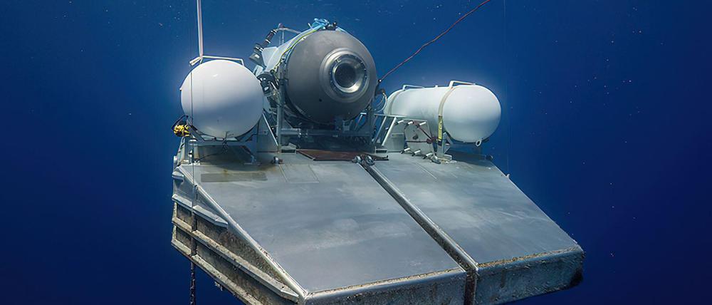 Das Tauchboot „Titan“ von Oceangate Expeditions wird zur Besichtigung der Wrackstelle der „Titanic“ eingesetzt.