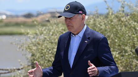 US-Präsident Biden bei einer Rede im kalifornischen Palo Alto.
