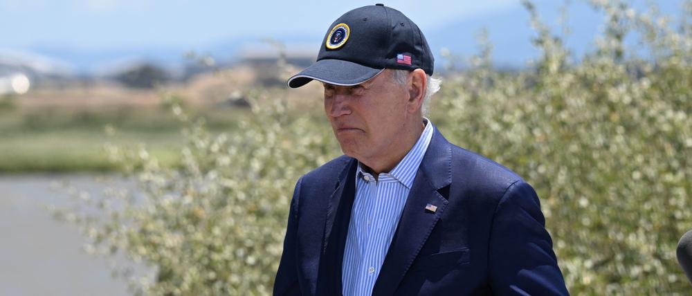 US-Präsident Biden bei einer Rede im kalifornischen Palo Alto.