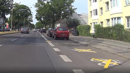 Aufgehobener Radweg in Reinickendorf.