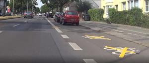 Aufgehobener Radweg in Reinickendorf.