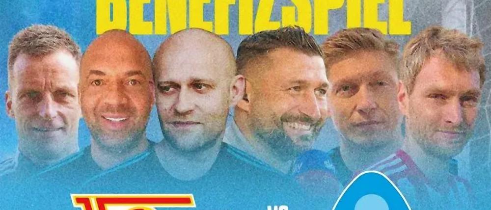 Legenden und Promis: So kündigt der Angelman-Verein das Benefizspiel der Traditionsmannschaft des 1. FC Union an.