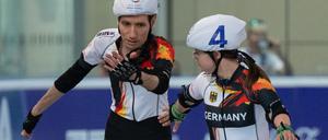 Max Sebastian und Stefanie Wiegel (SO Germany) beim Wechsel.