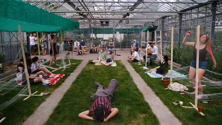 Der Nachbarschaftscampus beim Kunstfestival „48 Stunden Neukölln“ im Juni 2021.