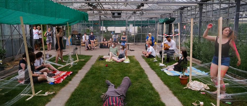 Der Nachbarschaftscampus beim Kunstfestival „48 Stunden Neukölln“ im Juni 2021.