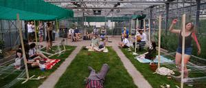 Der Nachbarschaftscampus beim Kunstfestival „48 Stunden Neukölln“ im Juni 2021.