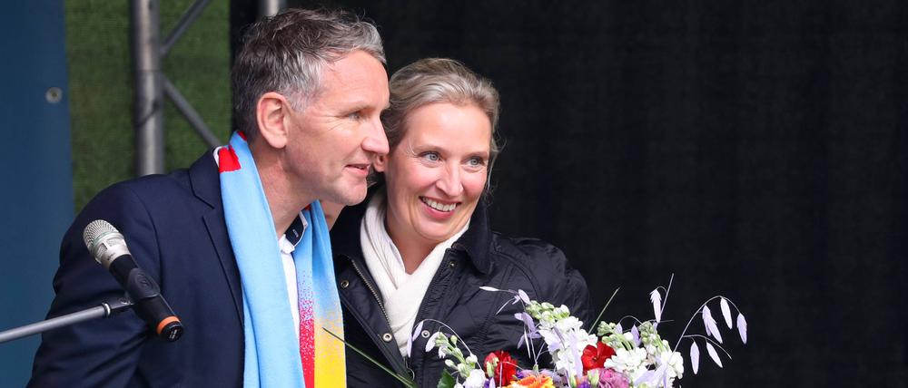 Alice Weidel und Björn Höcke traten Ende April gemeinsam in Erfurt auf.