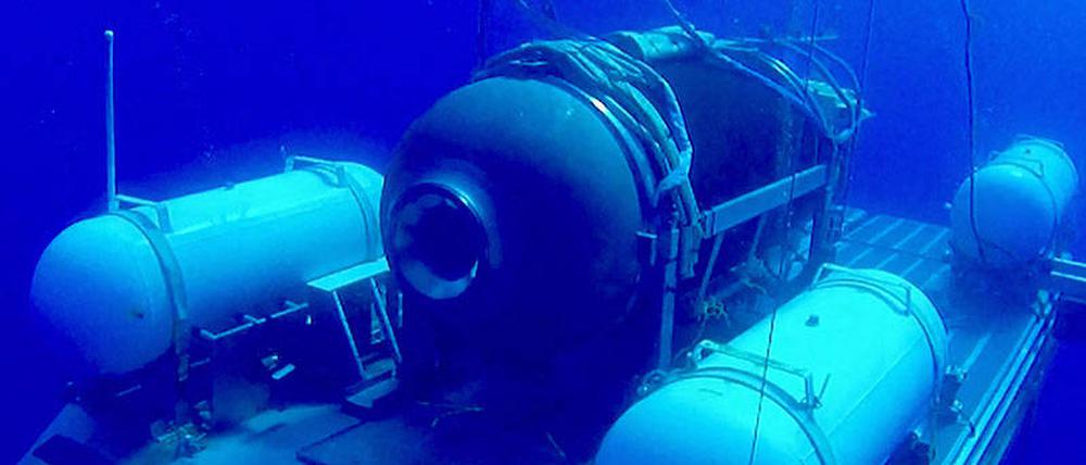 Das undatierte Handout-Foto zeigt die „Titan“, das Tauchboot, das auf einer Expedition zum Wrack der „Titanic“ verschwand.